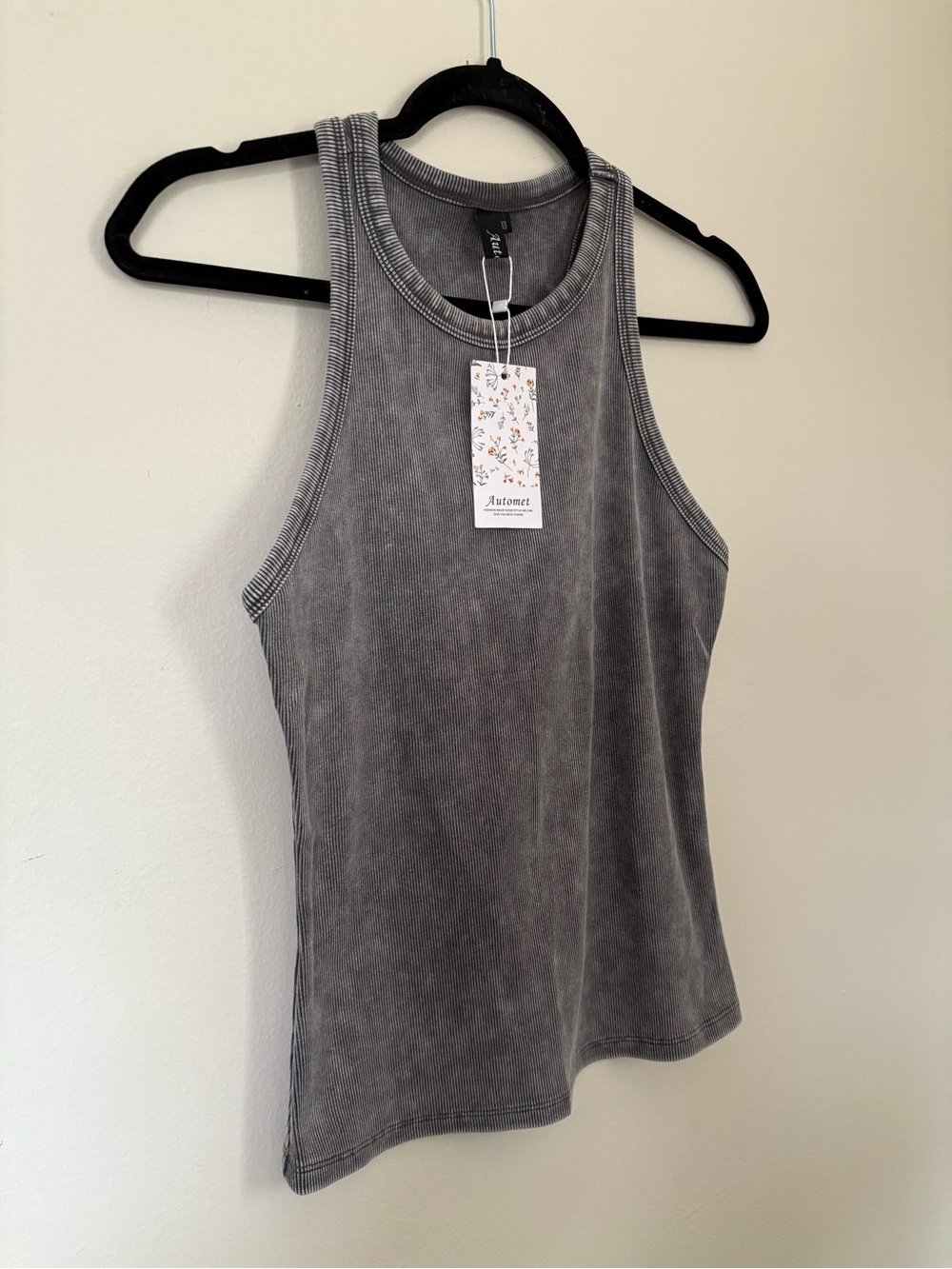 Automet Gray Ribbed Acid Wash Tank Size XS NWT - Picture 2 of 6